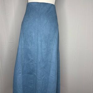 Kate Kasin Elegant Suede Blue Women's Skirt